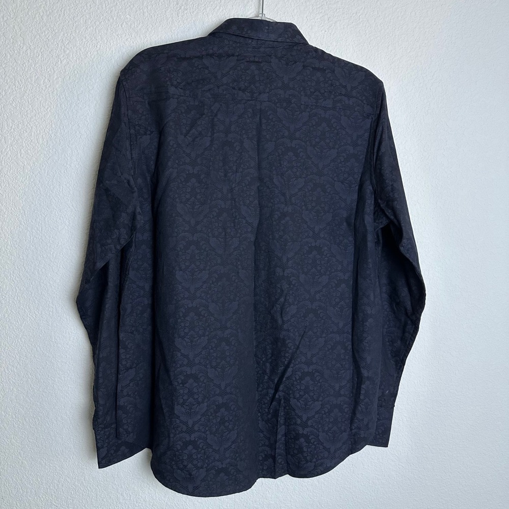 Robert Graham Bayview Black Damask Jacquard Button Down Shirt Mens Small New - Picture 5 of 9